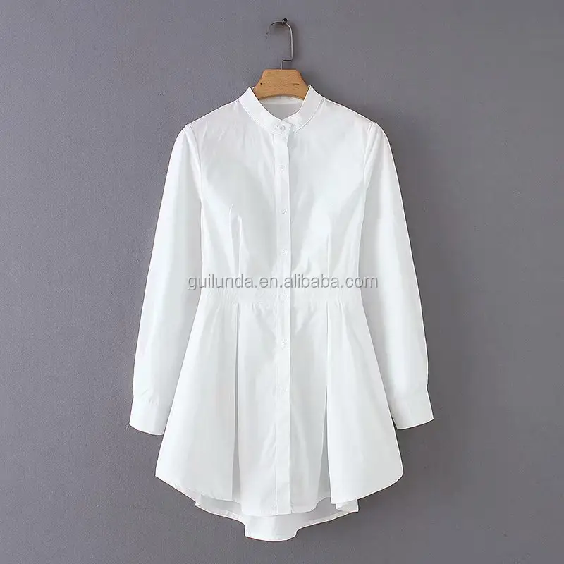 Camiseta Popular Formal de oficina de algodón para mujer, blanca sencilla, novedad