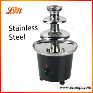 チョコレートポット付き<span class=keywords><strong>3</strong></span>層1.5ポンドタワーステンレススチールホームチョコレートフォンデュ噴水