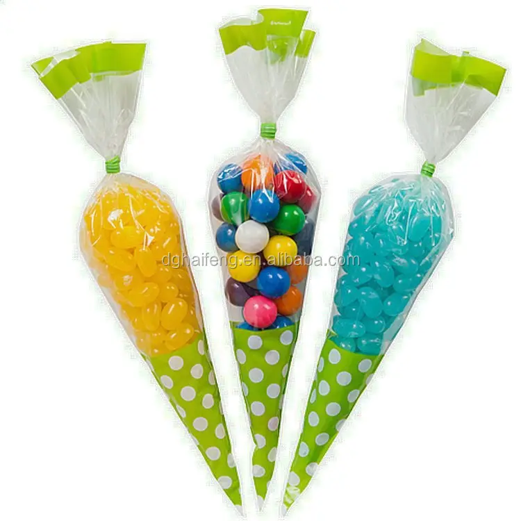 Bolsas triangulares de plástico para dulces, material PP