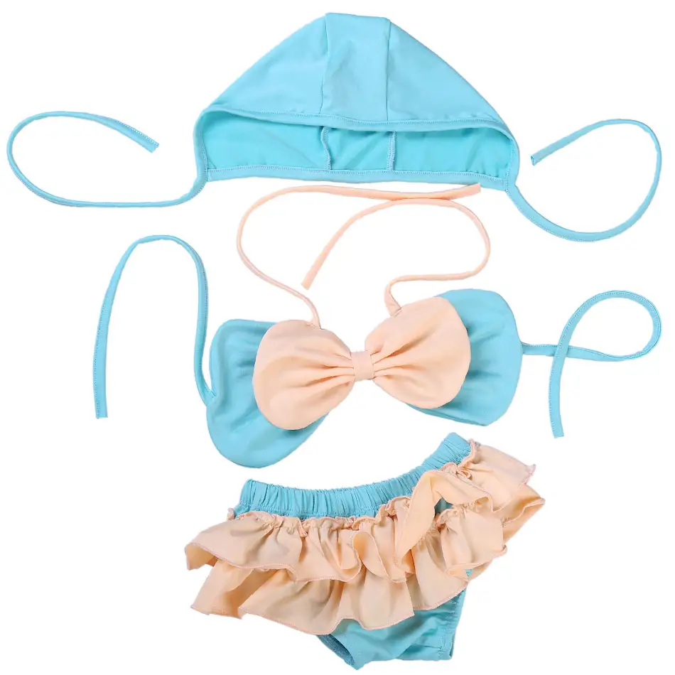 Conjunto de roupas de praia para bebês, biquíni infantil moda praia para natação