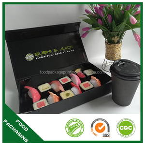 Customised Disposable Cardboard Packaging Containers Wholesale Biodegradable Sushi to Go Packaging Paper Box