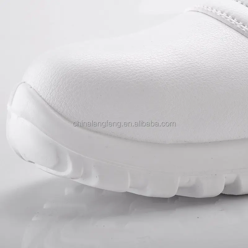 Zapatos de enfermera superiores de microfibra de color blanco para hombre y mujer