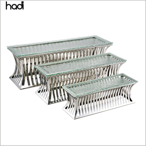Thiết Bị Quán Ăn Hiện Đại Glass Top Buffet Độ Cao Riser Máy Chủ Hiển Thị Thực Phẩm Đứng, Tráng Miệng Buffet Hiển Thị Đứng - Product Image 2