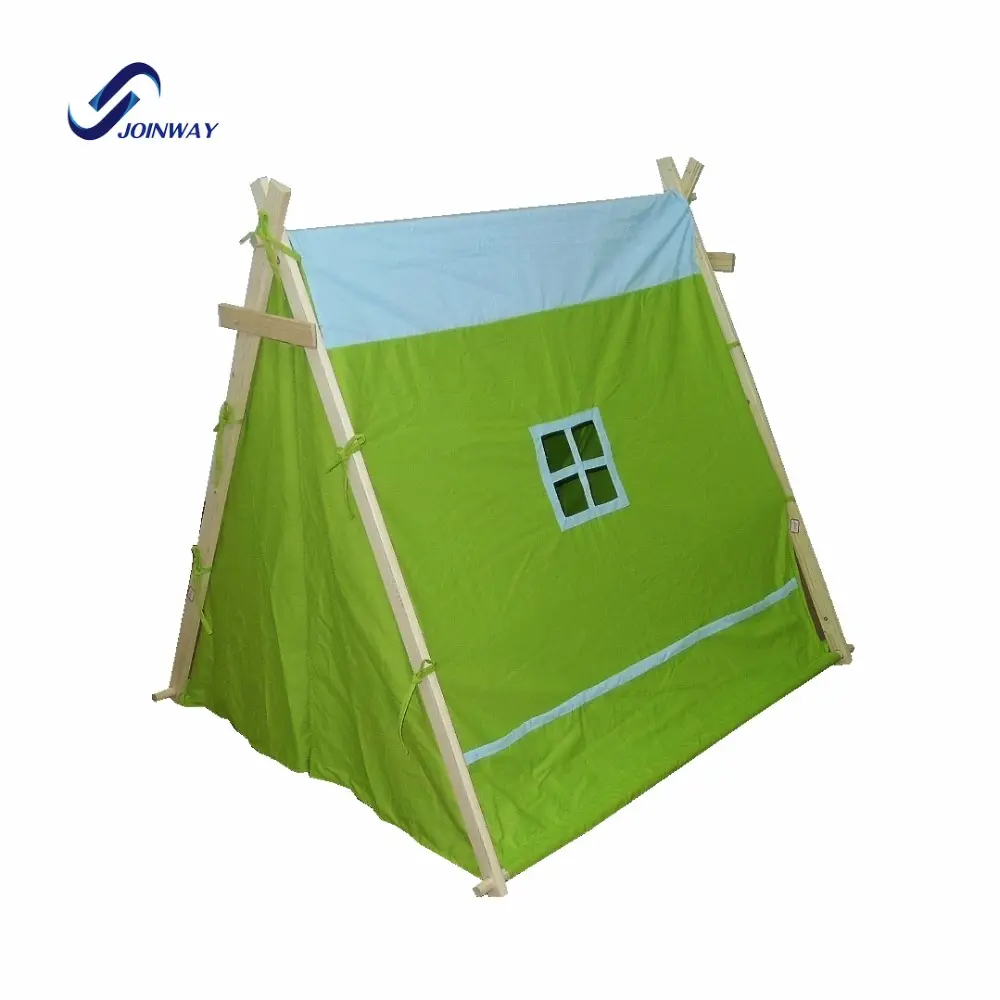JWS-052 desain baru bingkai kayu katun tipi tenda tepee untuk anak-anak tenda rumah bermain
