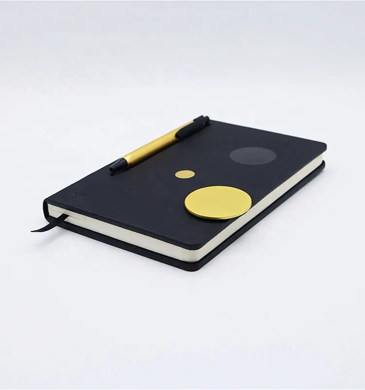Cuaderno personalizado promocional de cuero con logotipo, Bloc de notas magnético