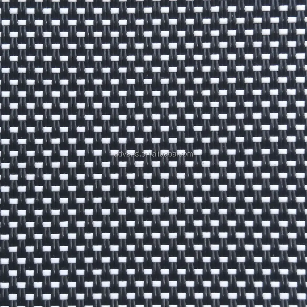 2*1 직조 블랙 화이트 슬링 메쉬 Textaline 플라스틱 비닐 PVC 코팅 폴리 메쉬 패브릭