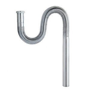 Poliertes Chrom Messing Siphon P-Fassel flexibles Rohr aus Wellpappe einstellbare Klemmungsanlage