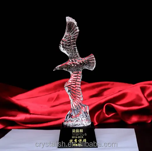 2023 New unique design Eagle crystal decoration High transparent crystal for home and office decoration