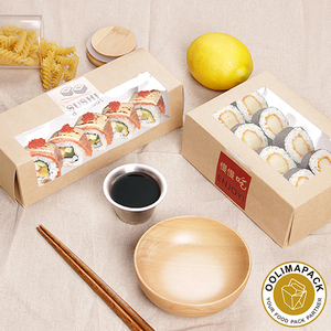 ซูชิ take away กล่องกระดาษคราฟท์กล่องกระดาษที่มีหน้าต่าง, ซูชิทิ้งกล่องบรรจุ - Product Image 5