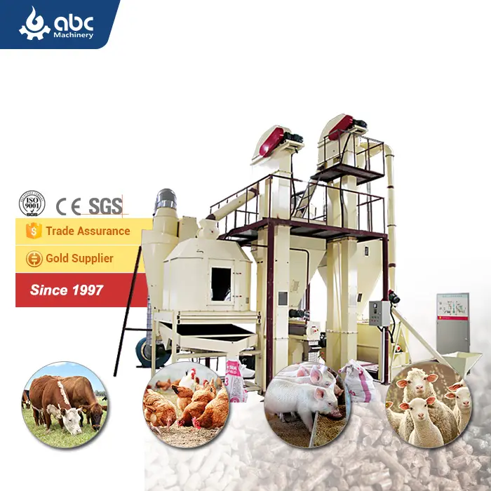 Turnkey project poultry feed plant machinery cattle sheep pig horse feed production machines best poultry feed plant for sale