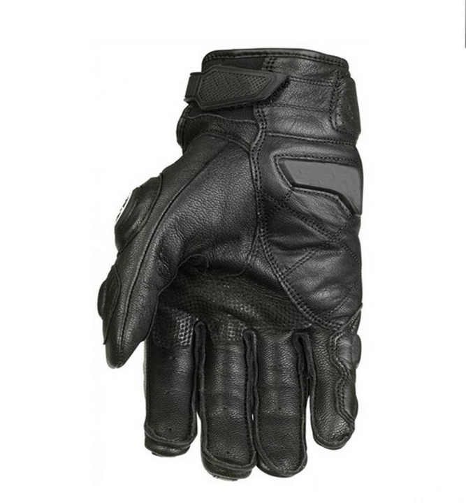 Professional White and Black Leather Motorcycle Race Gloves