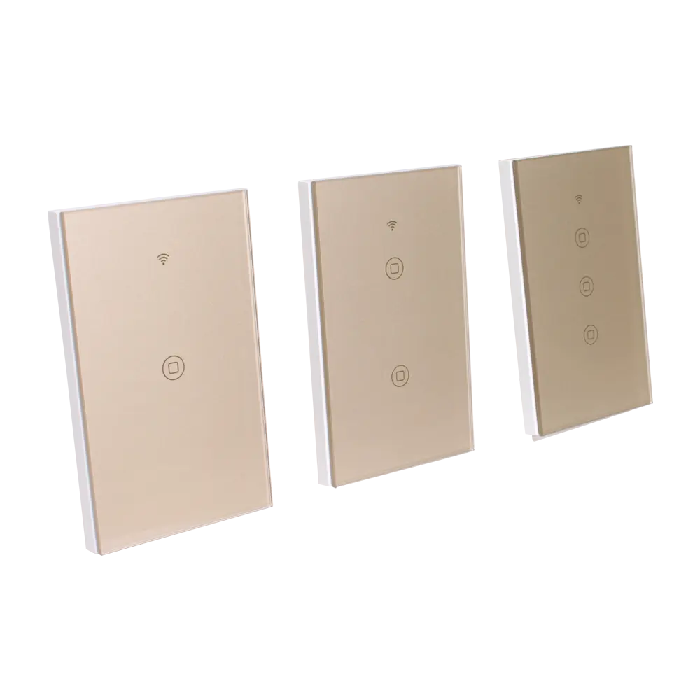 USA American Style Glass Touch Panel 3 Gang Wifi Smart Light Switch Compatible