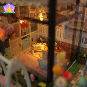 宏达木制玩具屋Diy迷你玩具屋<span class=keywords><strong>3d</strong></span>手工迷你玩具屋女童套装