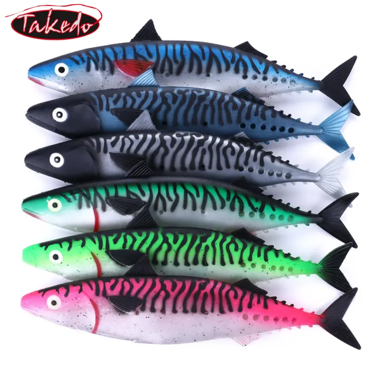 TAKEDO SO301 الماكريل الإسباني العميق البحر الطعم كبير الخارق لينة إغراء 29 سنتيمتر 65g أسماك التونة سمك الهامور طويل صب الصيد إغراء