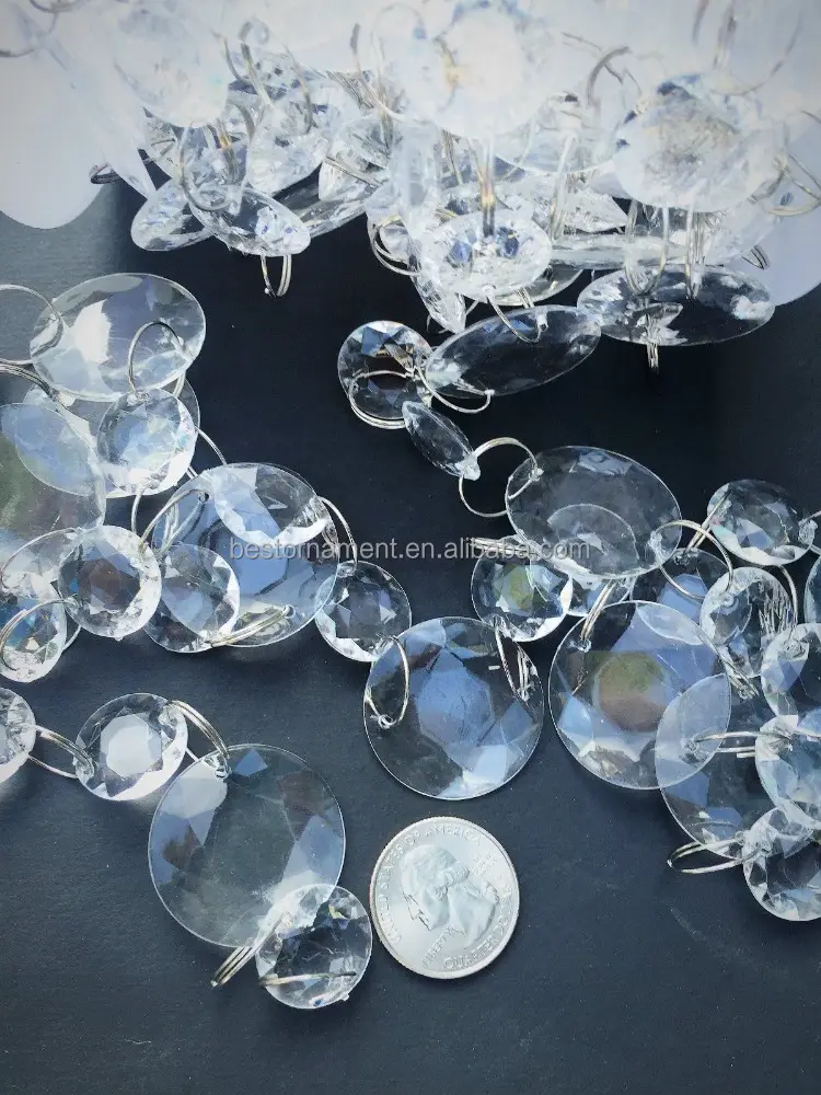 Guirlande blanche en cristal pour lustre, chaîne décorative, style européen, 21 pieds