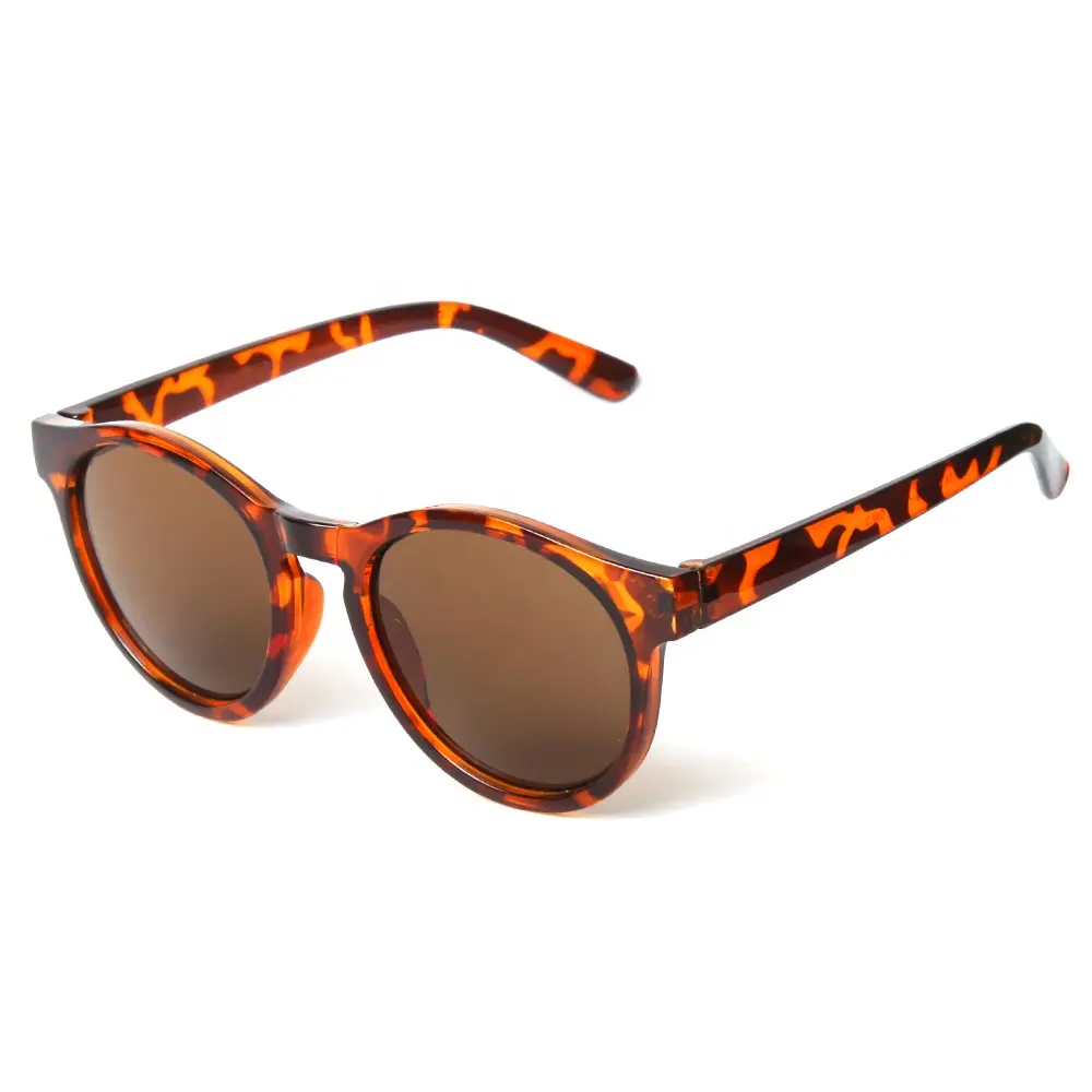 Gafas de sol circulares de plástico Unisex con certificado CE, gafas de sol redondas de leopardo baratas para mujeres y hombres