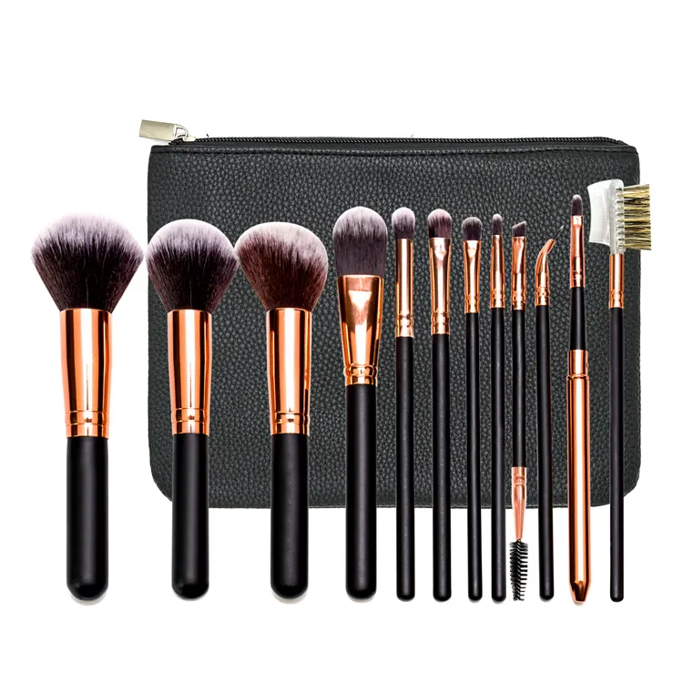 Big discount promotional 12pcs makeup brush set with low moq