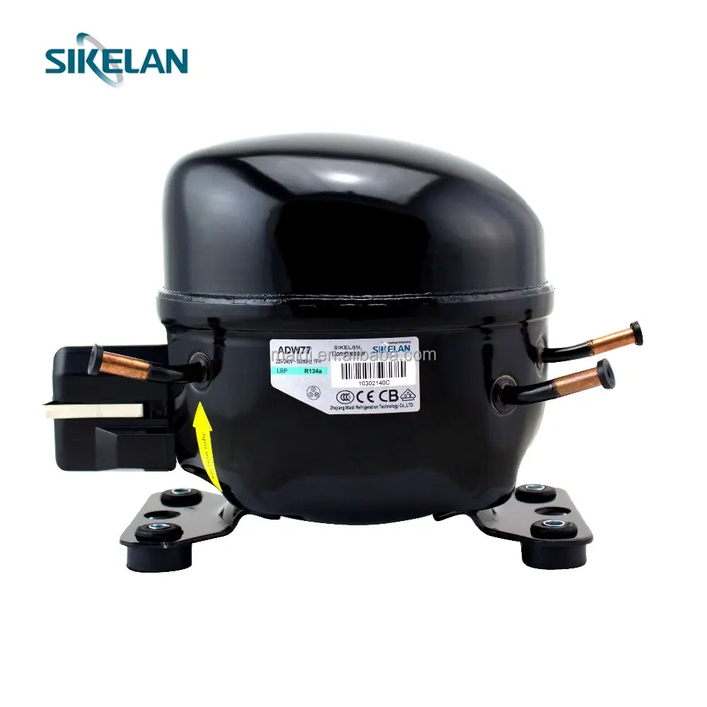 Adw77 sikelan r134a 220v zel, refrigerador, peças de reposição, ac motor 1/4 hp, compressor de refrigeração hermético para geladeira