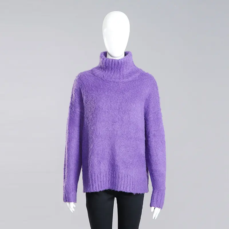 2018 Winter Sammlung Klassische Stil Großhandel Preis Chinesischen Herstellung Schwarz Rollkragen Pullover Frau Pullover