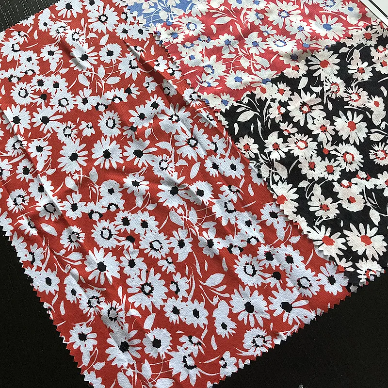 DIFFERENT KINDS OF SMALL FLOWER PRINTED CHIFFON FABRIC FOR CLOTHING