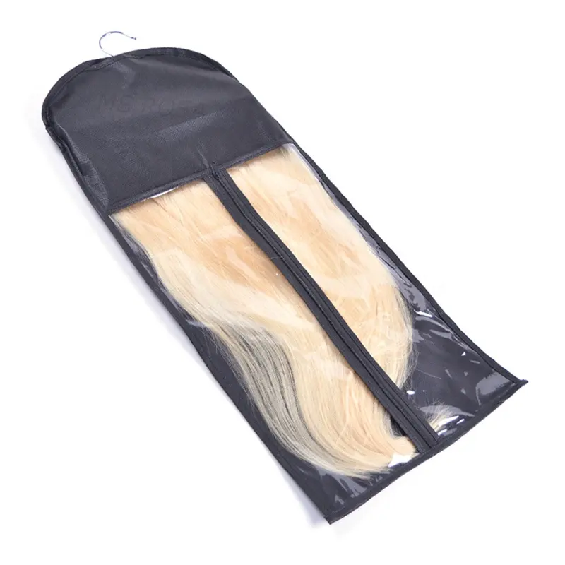 Colgador de pelucas de tela no tejida, bolsa de almacenamiento, bolsa de extensiones de cabello a prueba de polvo, venta al por mayor