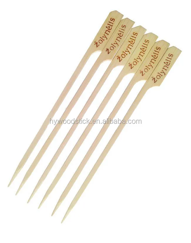 Brocheta de bambú con logotipo de bambú, teppo de bambú de 18cm, para barbacoa, Souvlaki