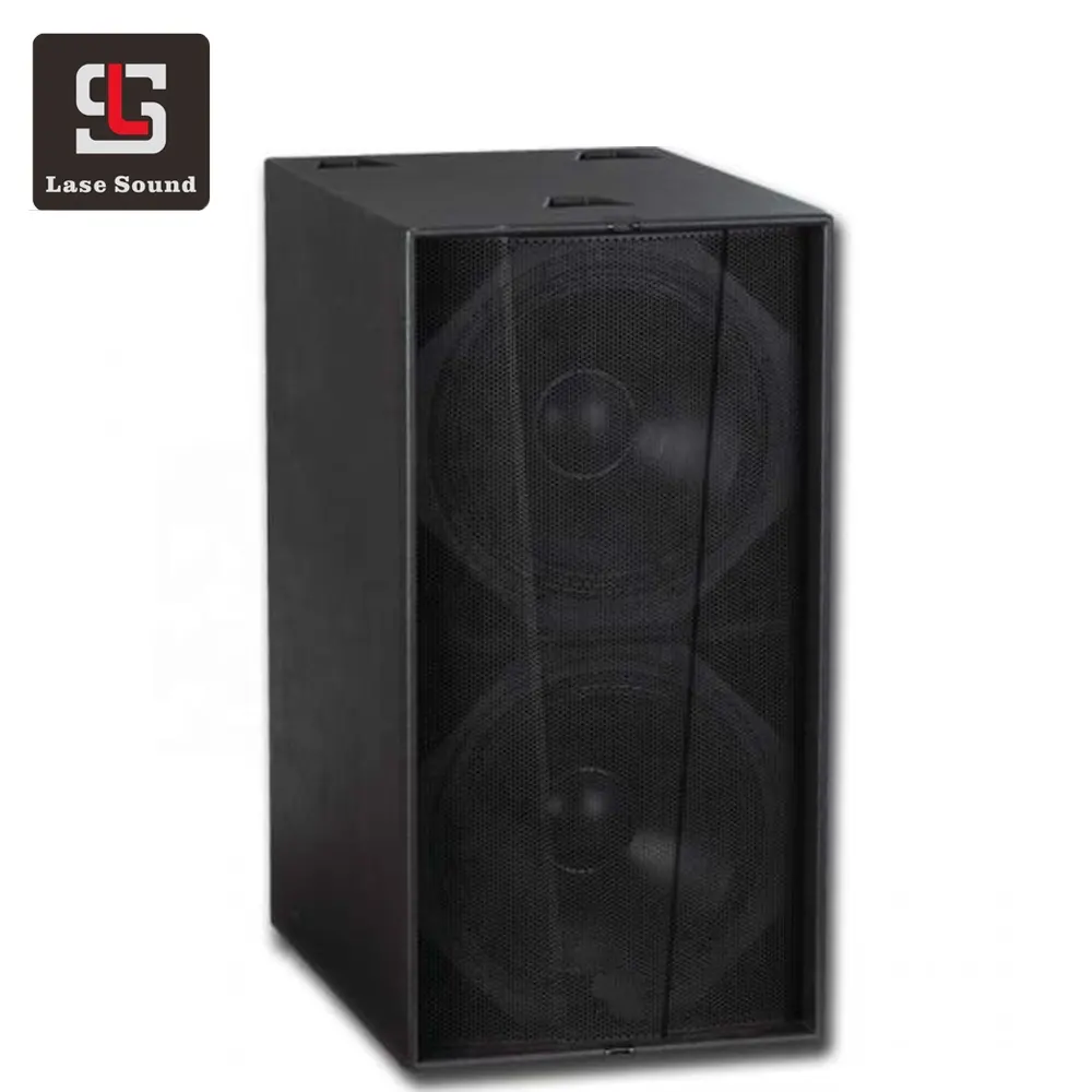 Ls218 Subwoofer duplo de 18 polegadas, caixa de som profissional para uso externo, material de madeira, potência de 1200w, saída de 1000w