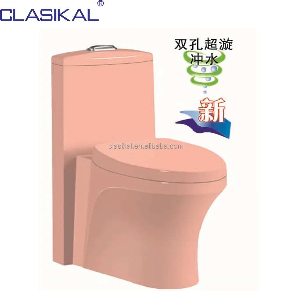 Wc cerâmico cor-de-rosa novo design 8961