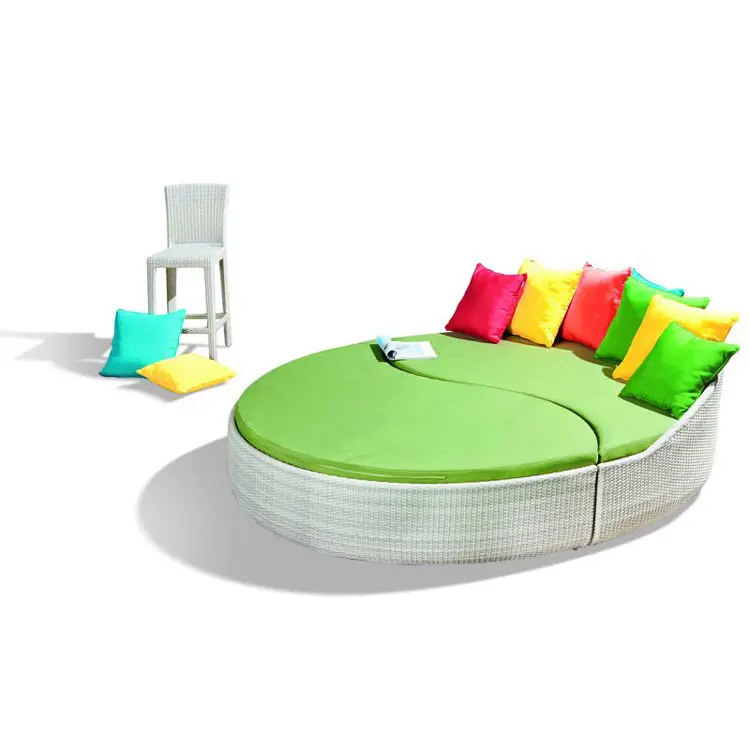 Красочная мебель для спальни, секционный плетеный диван-кровать из ротанга