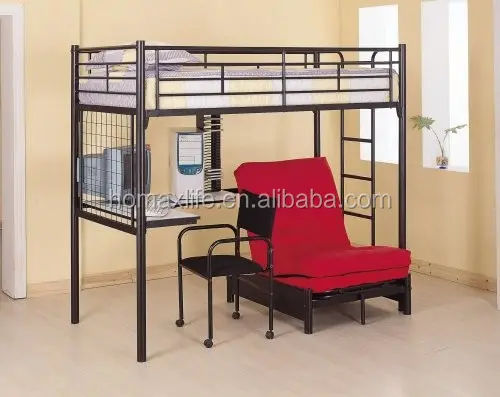 Novo design moderno multifuncional quarto coques gêmeo estação de trabalho adulto metal cama loft