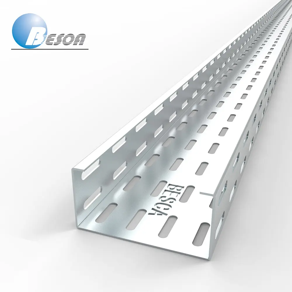 Slotted Ventilated Cable Tray with holes size in 7x30mm with Divider
