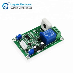Salida de conmutación analógica lineal 0-5V DC 12V 24V Módulo de circuito Sensor de corriente CA de efecto Hall con relé