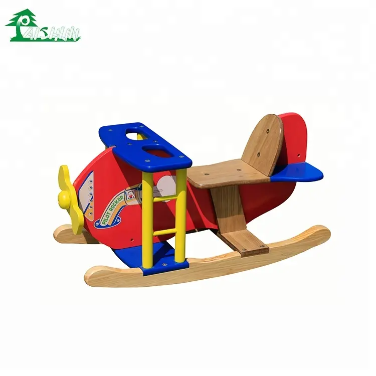 Hot Sale Flugzeug Form Stuhl Spielzeug Kinder Baby Holz Schaukel pferd