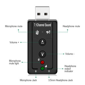 Bán Sỉ Card Âm Thanh <span class=keywords><strong>3d</strong></span> Bên Ngoài Usb 2.0 Đến 3.5Mm 7.1 Kênh - Product Image 5