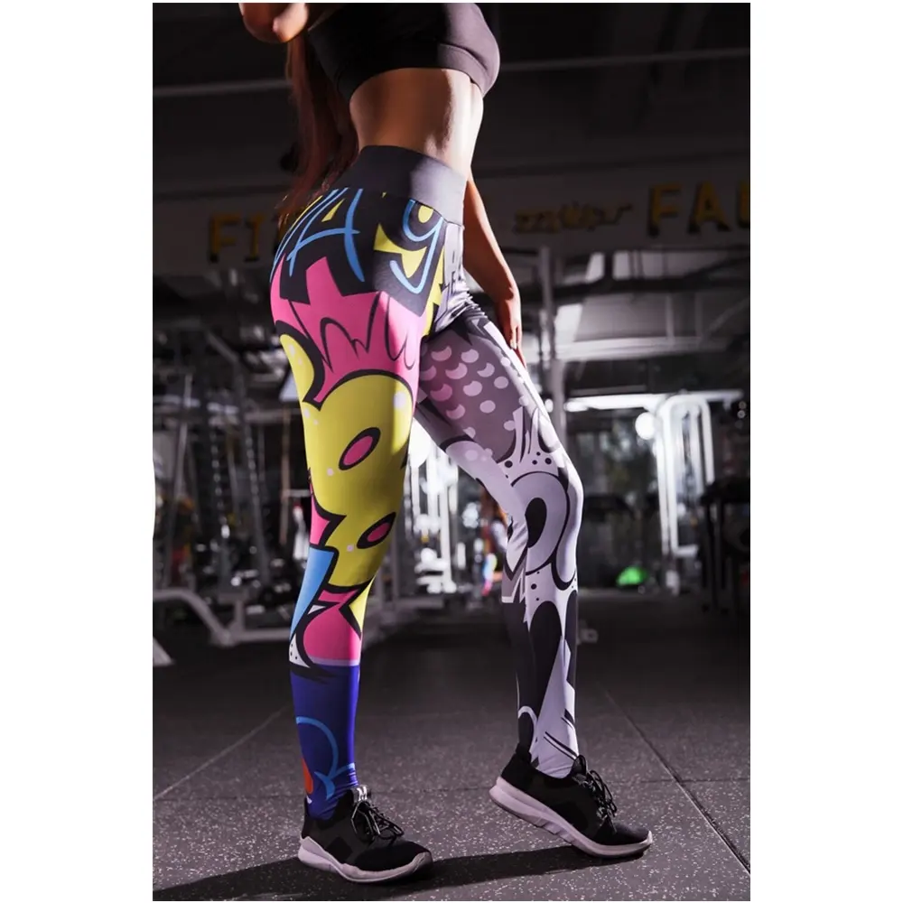 مخصص ملابس تمارين اللياقة البدنية ملابس رياضية الكرتون 3D مطبوعة رياضة اللباس الداخلي للمرأة اليوغا السراويل