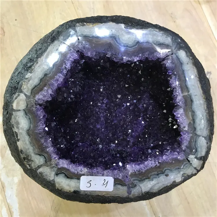 Cristal Améthyste Violet naturel Géode Rond Grappe Grotte