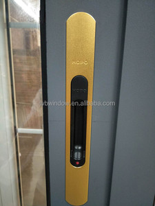 Gran Ventana corredera de aluminio negro ventana corredera con malla