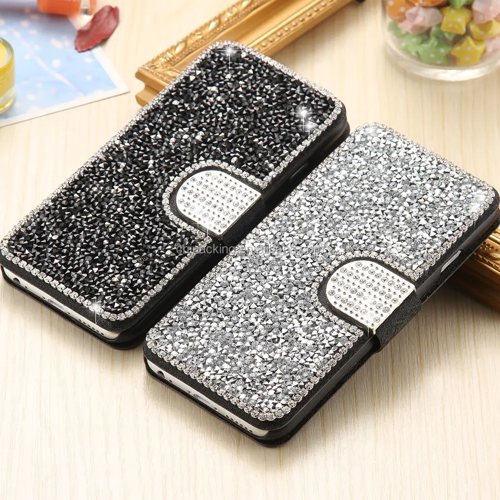 I5/i6/6S/Plus Wallet Pouch Case For iPhone 6 6S For iPhone 6 Plus/ 6S Plus 5 5S Fashion Bling Diamond Stand Flip PU Phone Cover