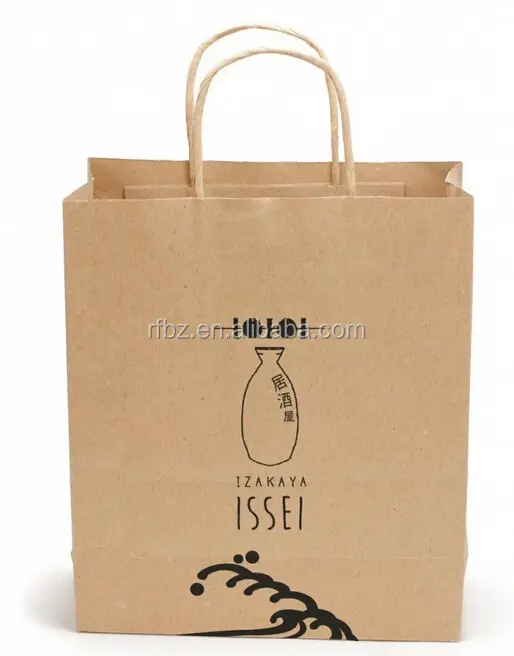 Sacola de papel marrom para meias, sacola de presente personalizada com alça torcida para comida rápida, sacola de presente personalizada de fábrica personalizada