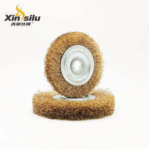 Crimped <strong>Brass</strong> Coated <strong>Wire</strong> <strong>Wheel</strong> <strong>Brush</strong> for Rust Removal <strong>Polishing</strong> <strong>Wheels</strong>