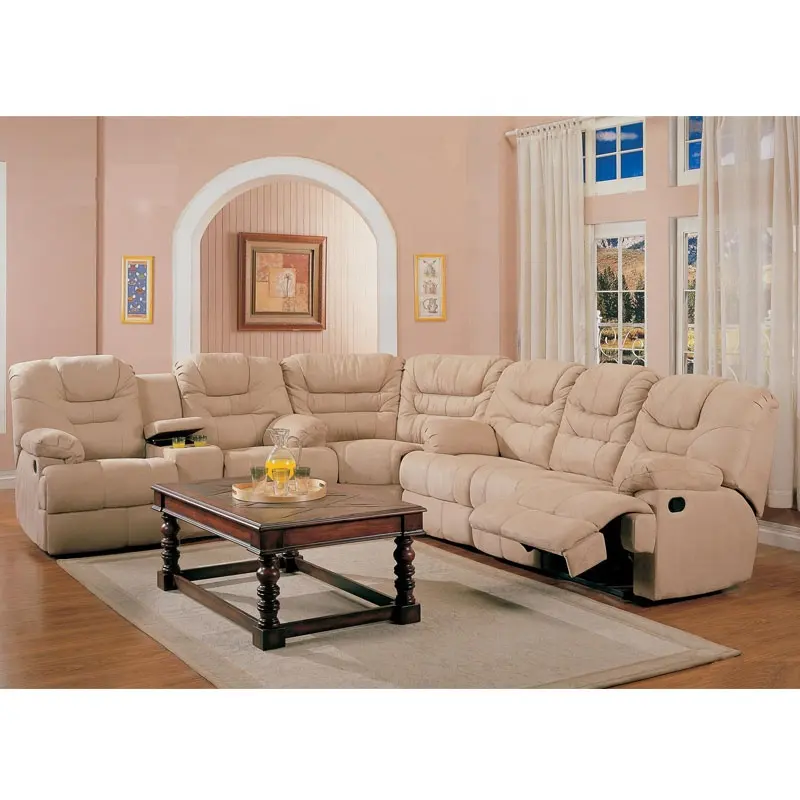 Sofá reclinable de tela para el hogar, nuevo diseño, barato, reclinable, seccional, para relajarse