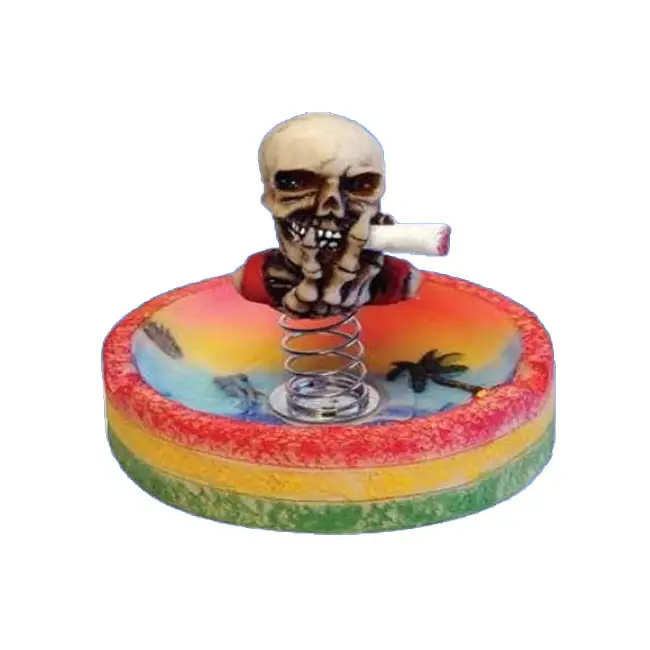 Trực Tuyến Mới Thiết Kế Mới Skeleton Skull Head Nhựa Bobblehead Gạt Tàn