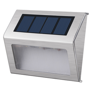 3 LED Solar Powered Step Lights Stainless Steel Outdoor LightingためSteps Paths Patio Stair Auto On/OFF