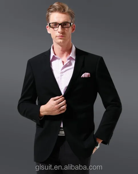 Novo estilo Peaked Lapel 70% lã dois botões homens baratos pretos terno ternos feitos sob medida