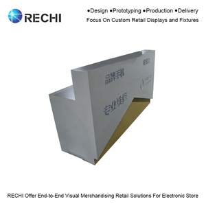RECHI Personalizado Iluminado De Madeira Manutenção <span class=keywords><strong>Desk</strong></span> Checkout <span class=keywords><strong>Counter</strong></span> Tabela Com Caixa De Luz para O Telefone Móvel Loja Mesa De Caixa