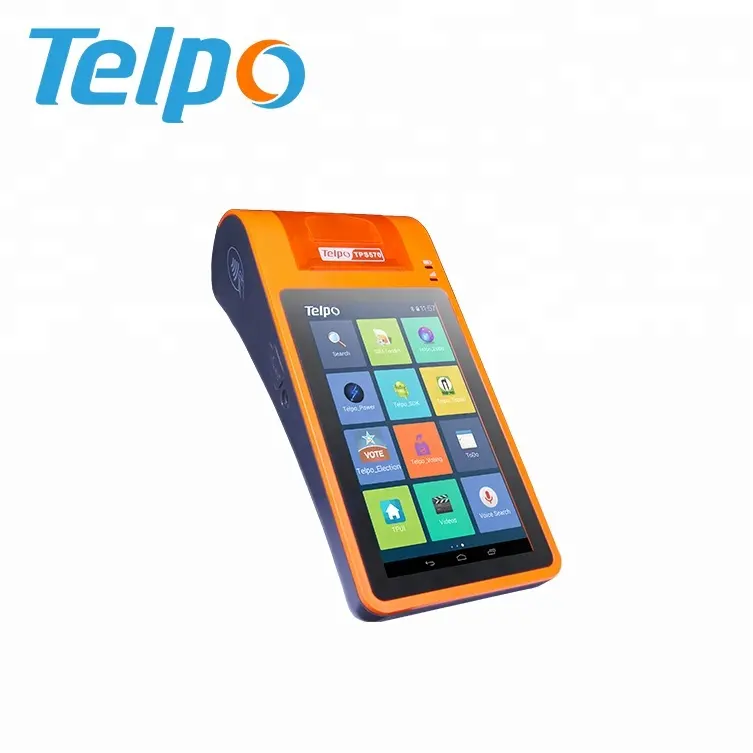 شاشة عرض Telpo POS TPS570 TFT تعمل بنظام التشغيل Android محطة بيانات متنقلة مزودة بطابعة