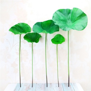 S-1232 New Design Summer Artificial LaTeX <strong>Lotus</strong> <strong>Leaf</strong> <strong>Lotus</strong> Flower Stem for Window Dressing Decoration - Product Image 1