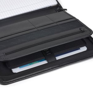Zippered Padfolio <strong>A4</strong> Business <strong>Conference</strong> Document Organizer File <strong>Folder</strong> PU Leather Portfolio