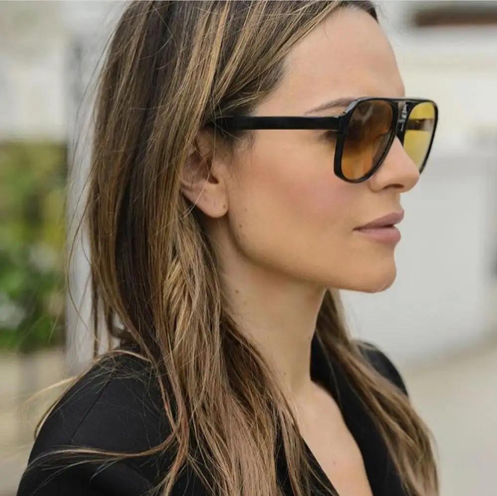 Новые итальянские Модные солнцезащитные очки P95144 с желтыми линзами для женщин и мужчин, очки-авиаторы для вождения и рыбалки, Поляризованные оттенки, логотип на заказ