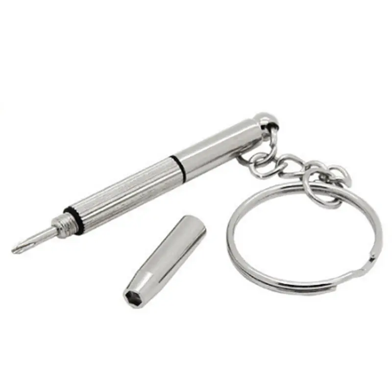 Fashion 3 in1 Eyeglass Mini Screwdriver Hand Tools 3 in1 Eyeglass Screwdriver Sunglass Watch Repair KitとKeychain